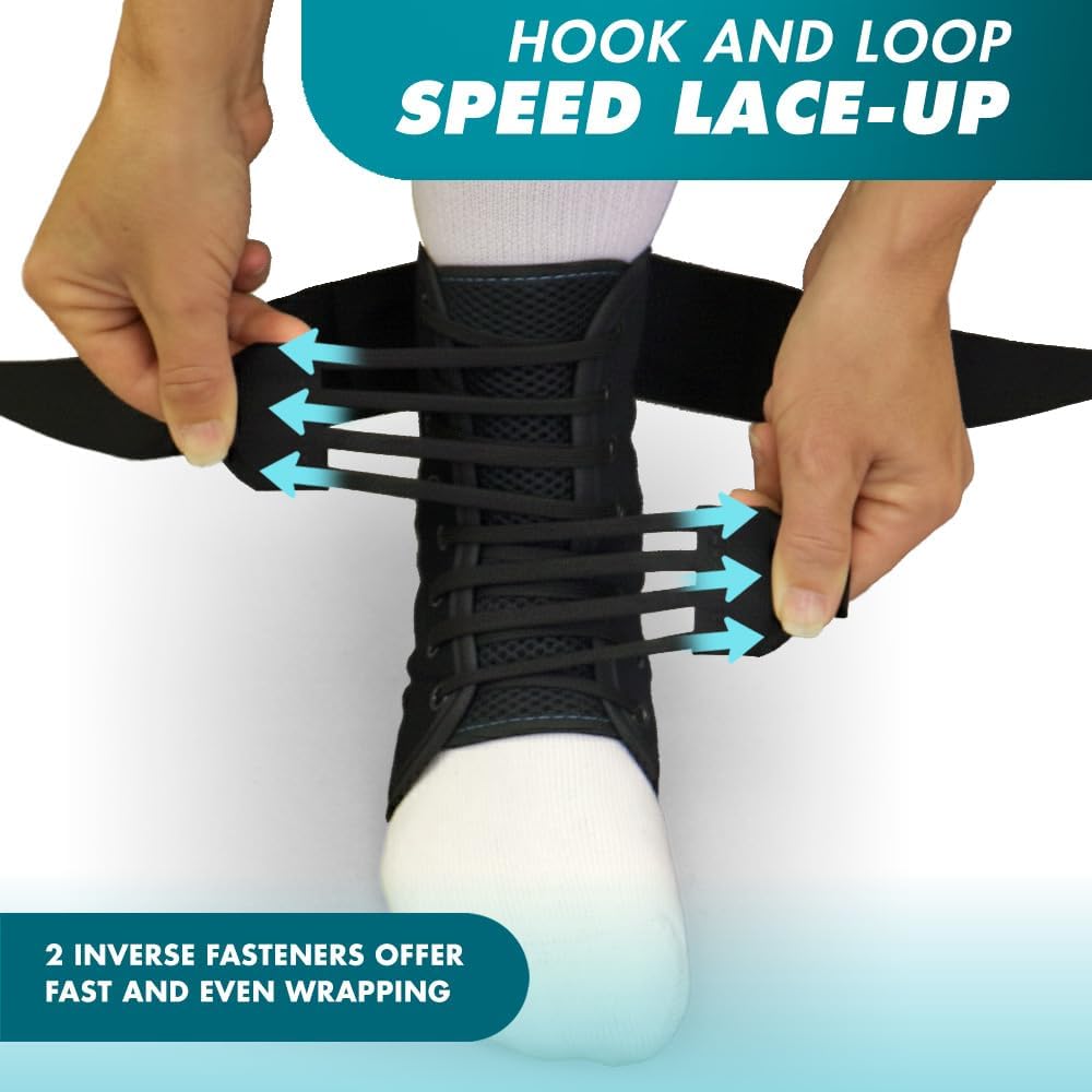 Med Spec ASO Speed Lacer Ankle Brace for Sprains, Peroneal Tendonitis Support

