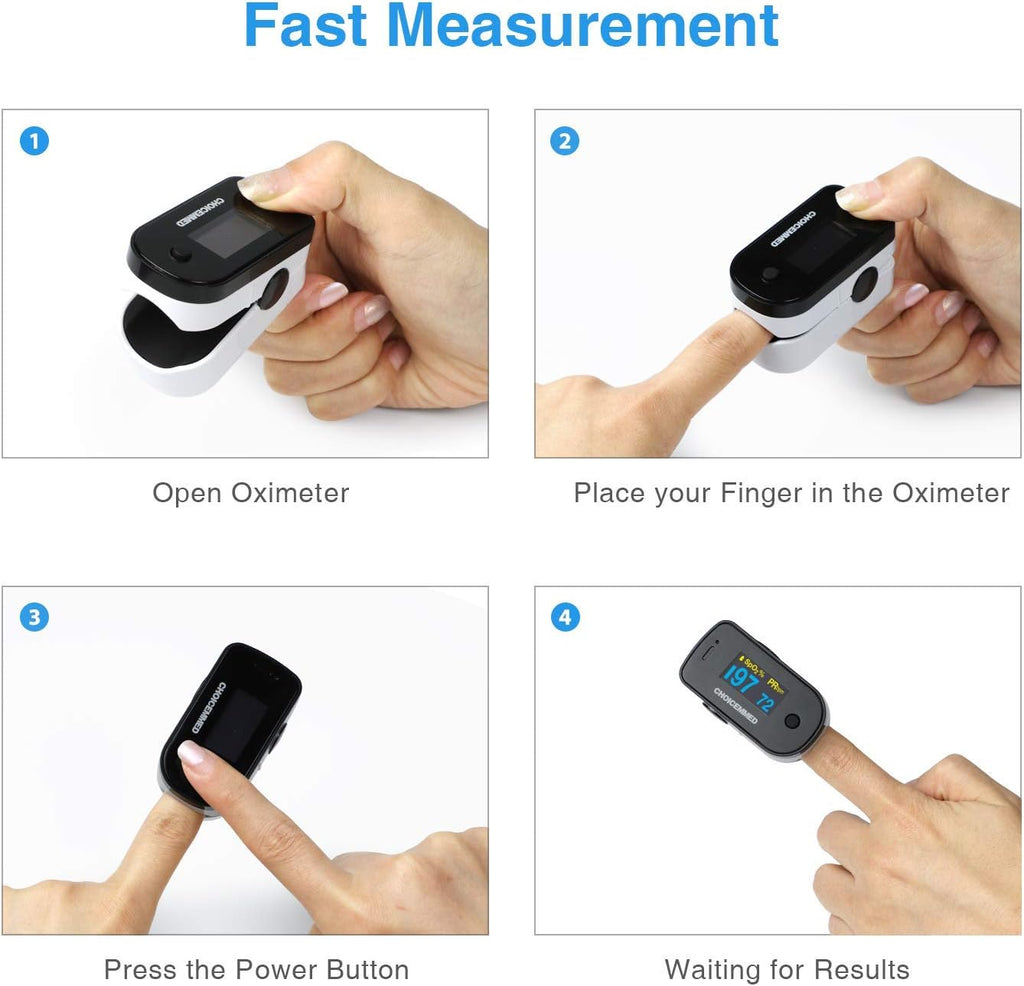 ChoiceMMed Dual Color OLED Finger Pulse Oximeter, SpO2 and Pulse Monitor

