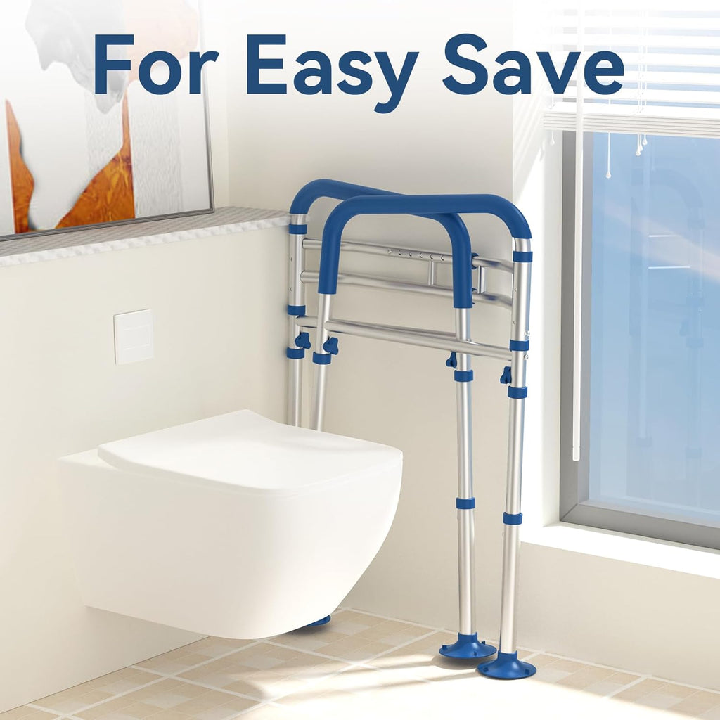 Loyoda Adjustable Foldable Toilet Safety Rails for Seniors, Elderly & Disabled

