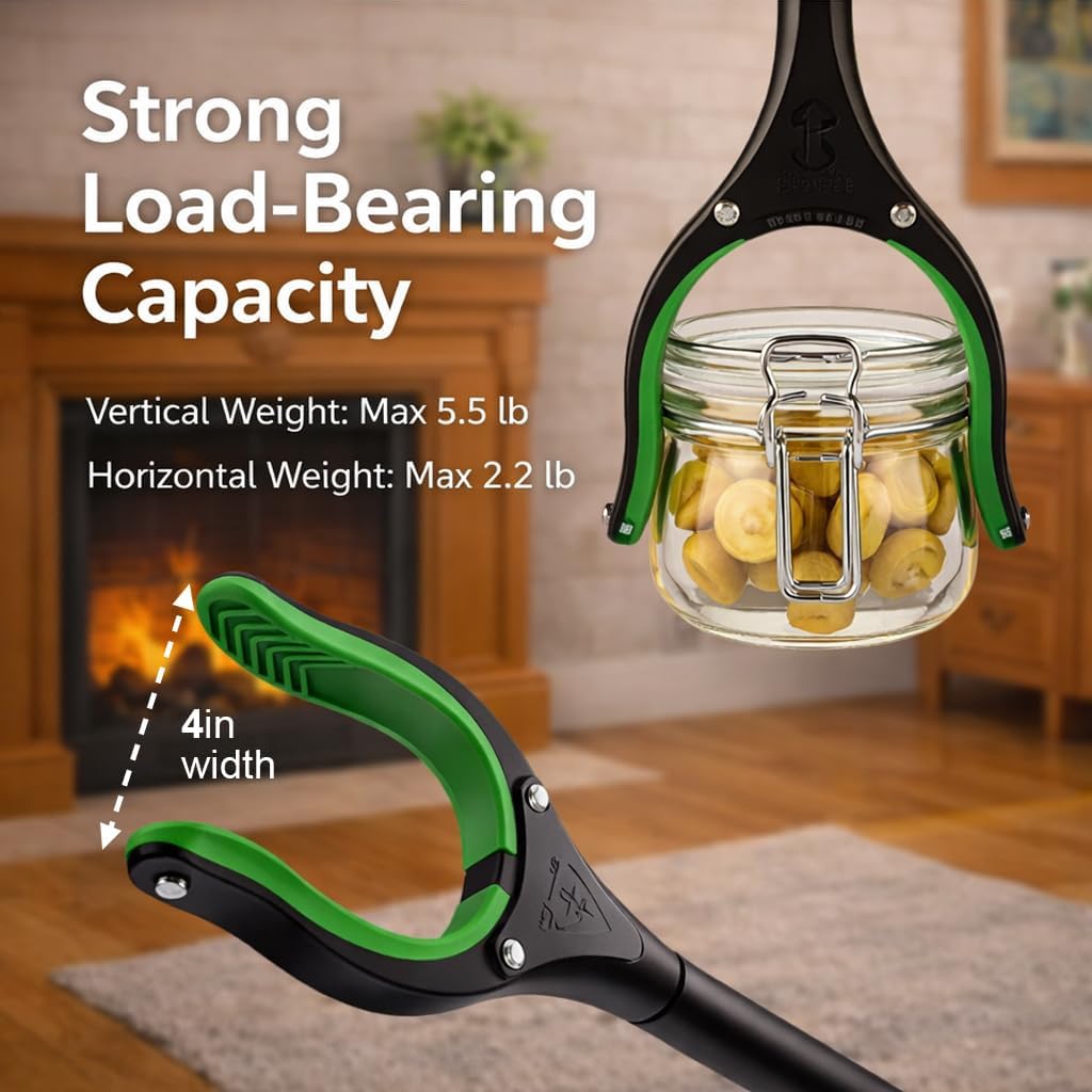 LENGENDONE Extra Long Aluminum Foldable Reacher Grabber Tool with Dual Magnet

