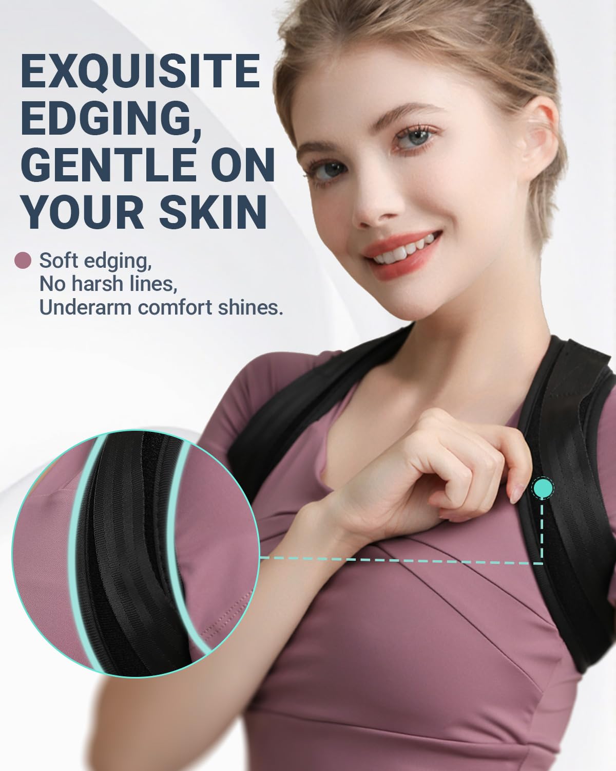 Upper Back Brace Posture Corrector for Women, Adjustable Thoracic Back Support

