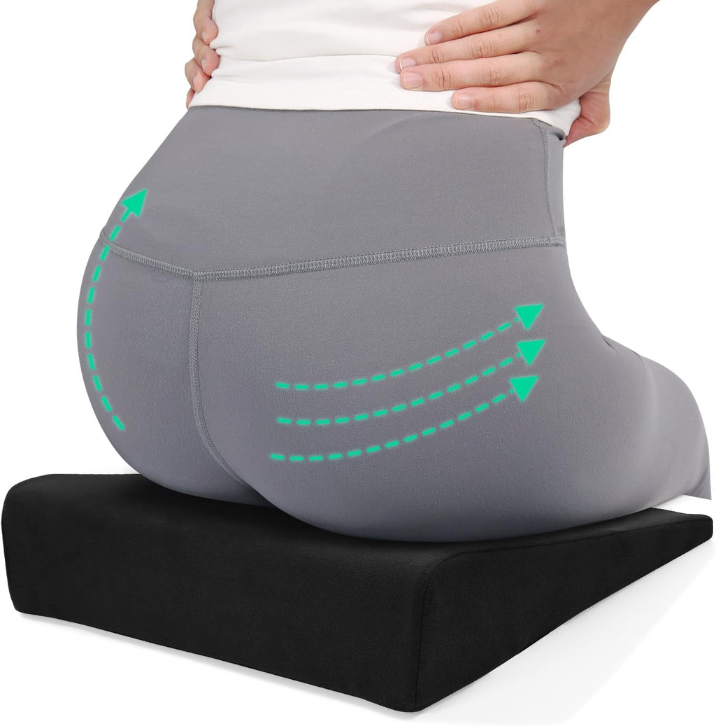BUYUE Wedge Cushion for Butt Lift, Hard-Firm EVA Foam Plank Seat Pad Non-Slip

