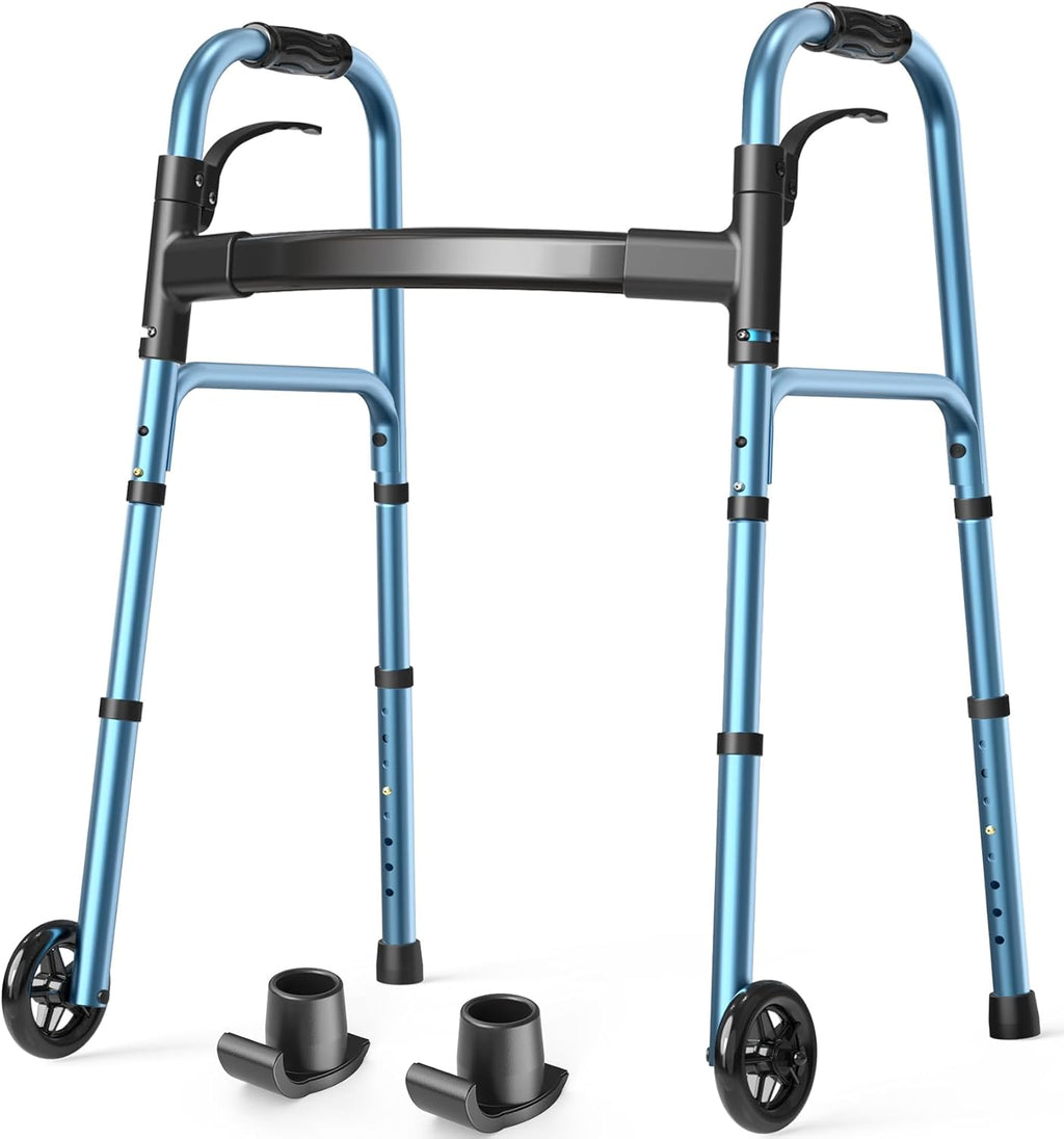 HolyHeal Folding Wheeled Mobility Aid with Glide Attachments, Adjustable 30–38 in

