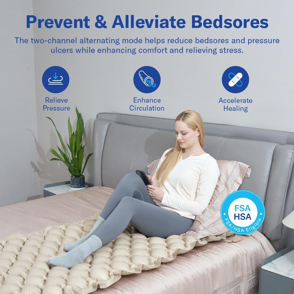Alcedo Alternating Air Pressure Mattress Pad with Waterproof Surface for Bed Sores

