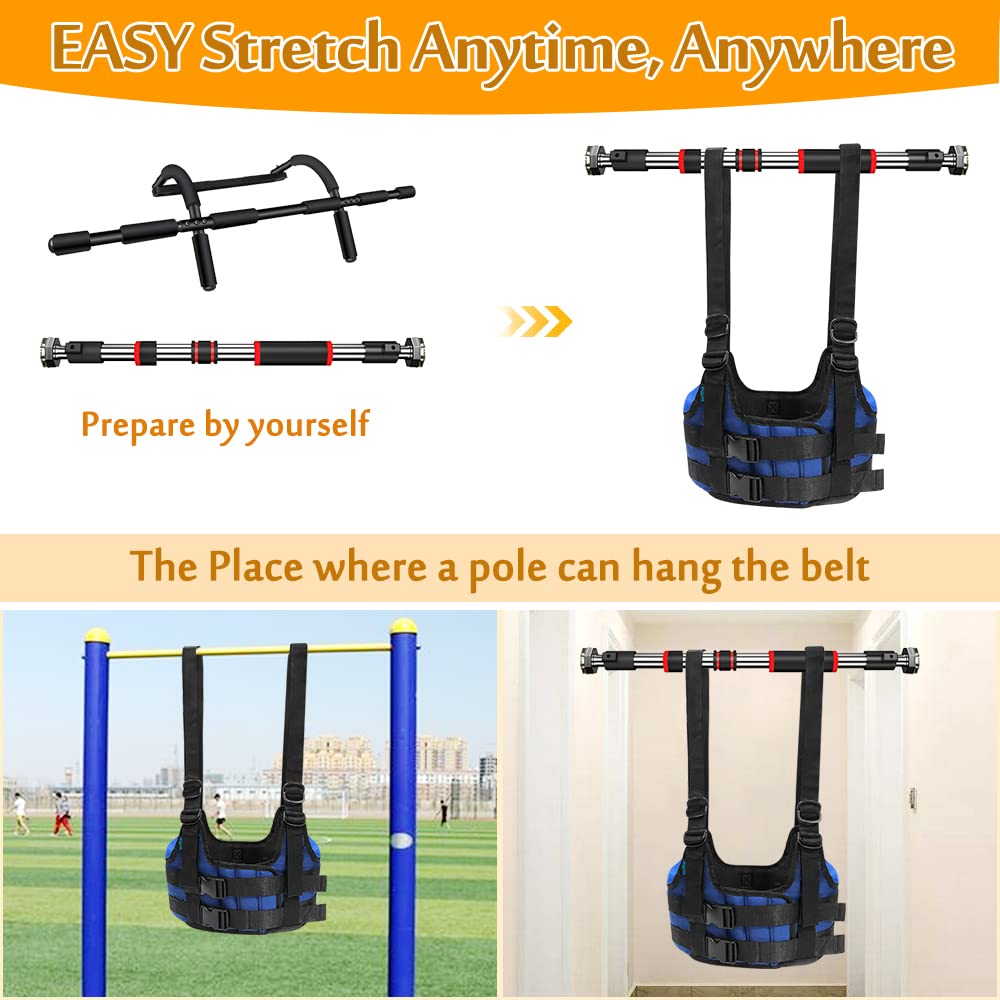 Back Stretcher Lumbar Traction Belt Spine Decompression Harness Portable Stretching Device

