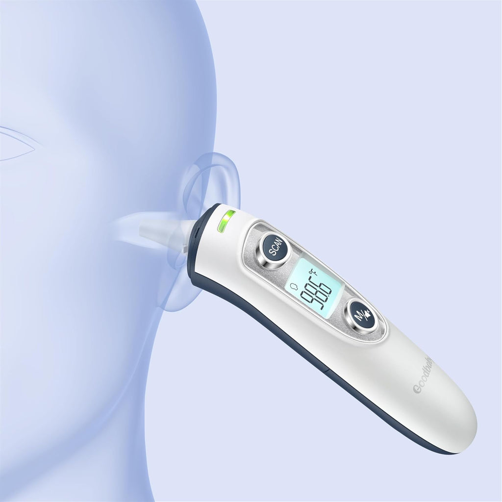Digital Infrared Ear and Forehead Thermometer with Fever Alarm, 1-Second Readings

