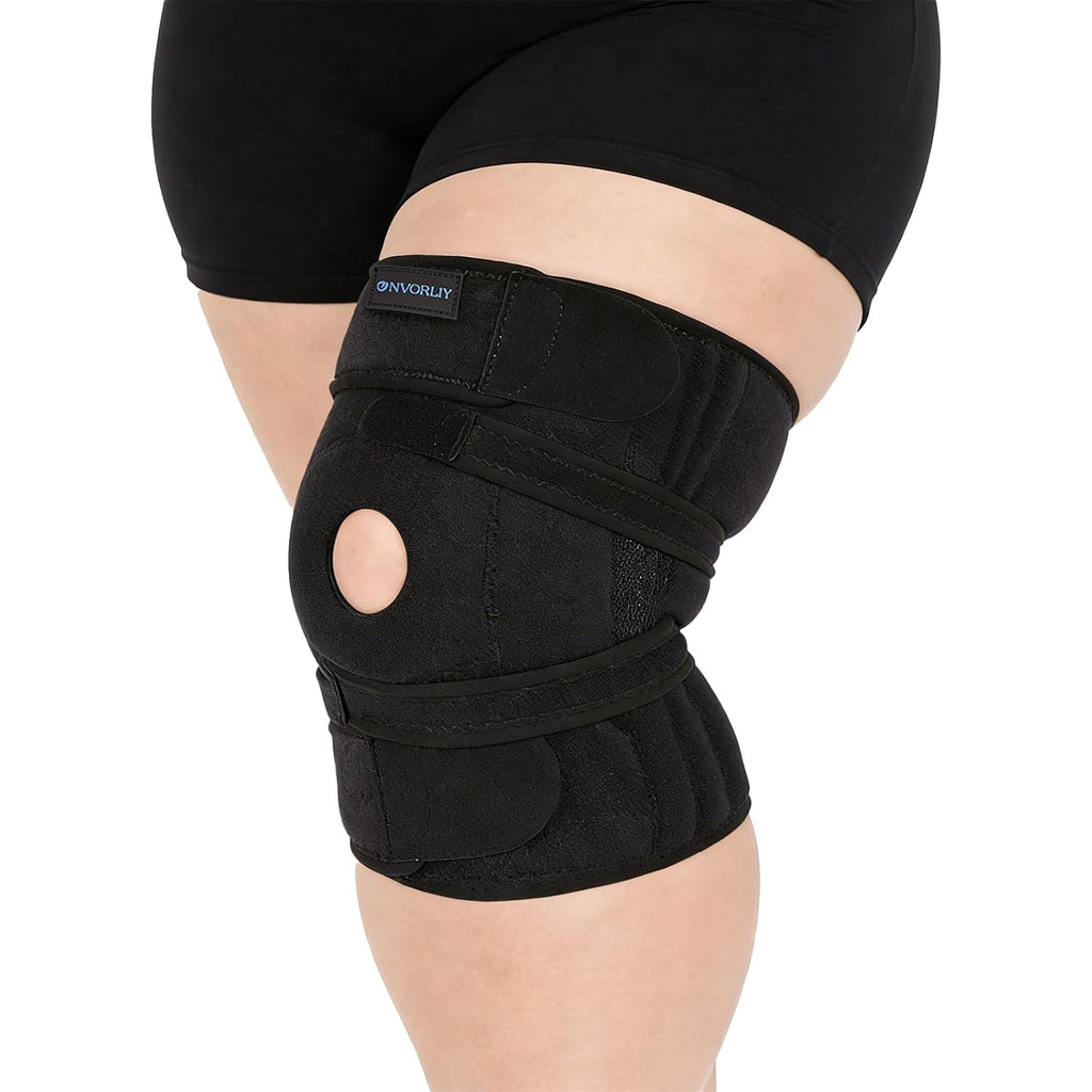 Nvorliy Knee Brace with Adjustable Straps and Side Stabilizers for Arthritis Pain

