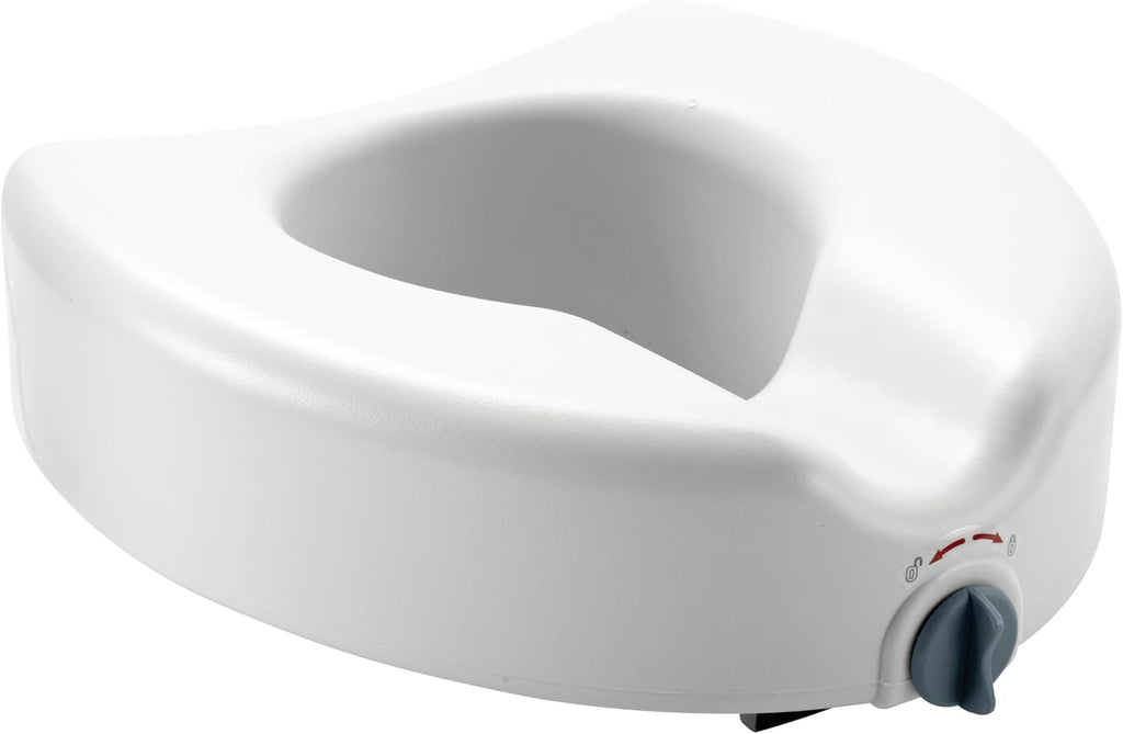Medline 5 in Raised Toilet Seat with Lock, Armless, White, 400 lb Capacity

