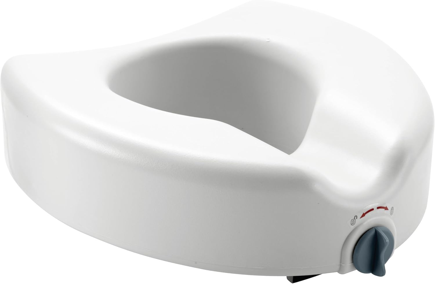 Medline 5 in Raised Toilet Seat with Lock, Armless, White, 400 lb Capacity


