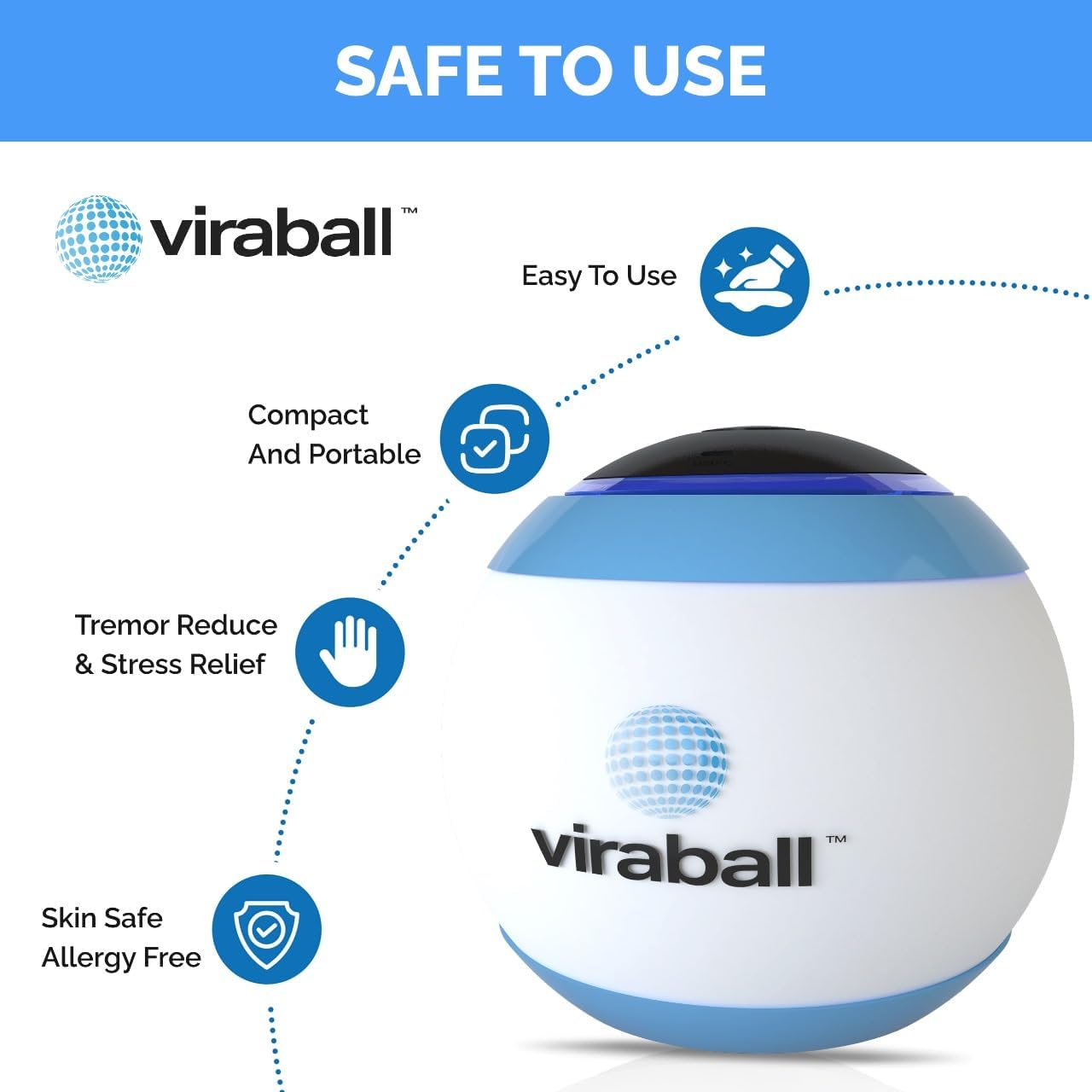 Physiotherapy Vibration Therapy Ball for Hand Exercise, Rechargeable, 3 Modes

