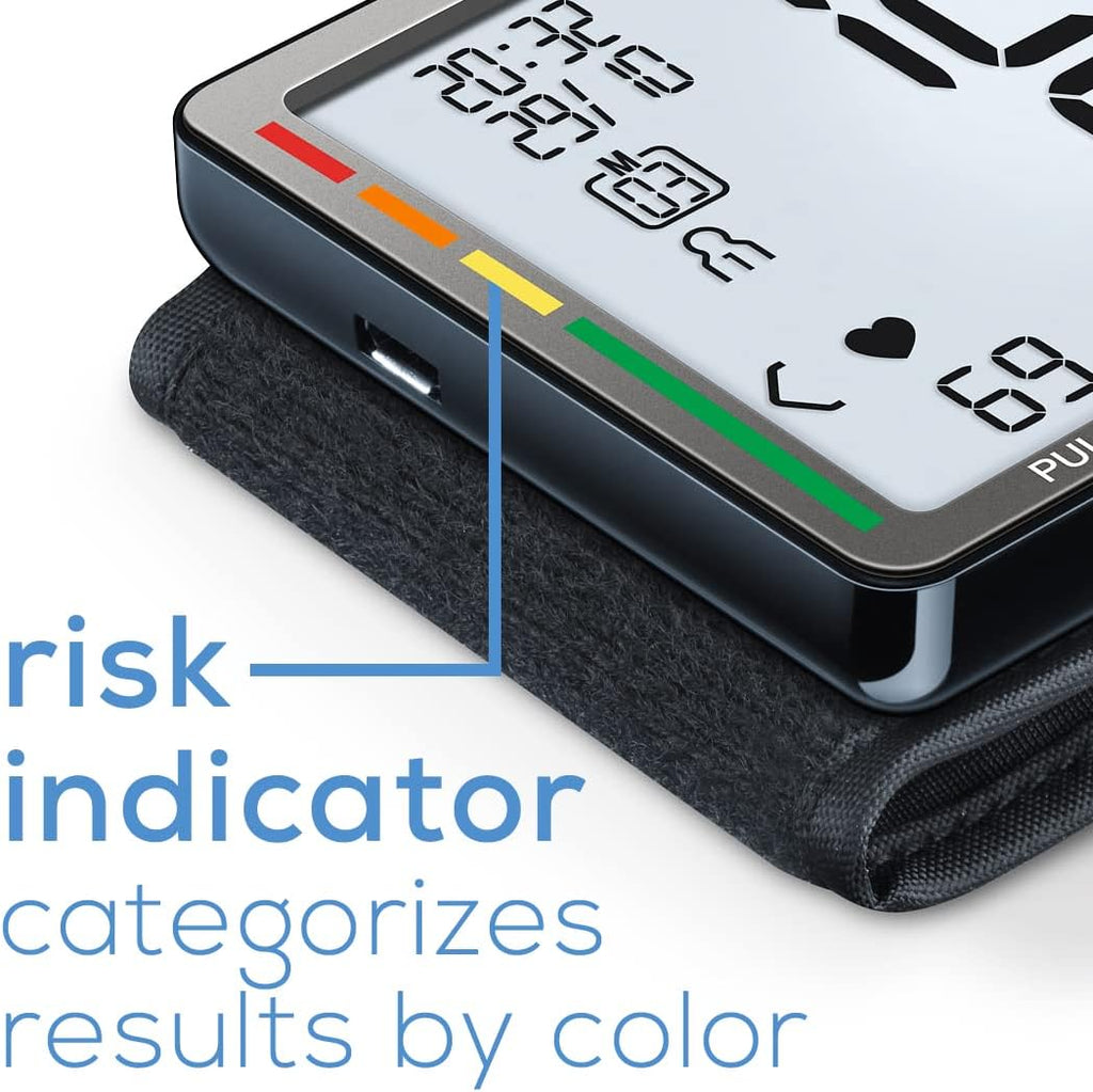 Beurer BC81 Wrist Blood Pressure Monitor with Irregular Heartbeat Detection, Case

