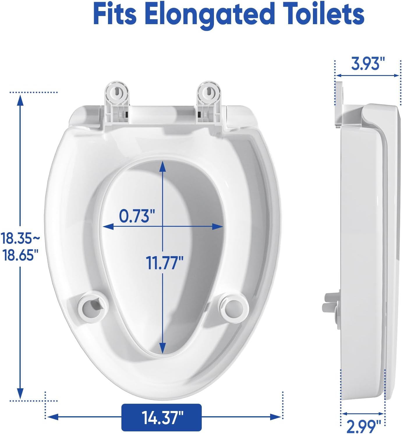 SAMODRA Raised Toilet Seat Riser, 3 Inch High Elevated Toilet Seat, Soft Close

