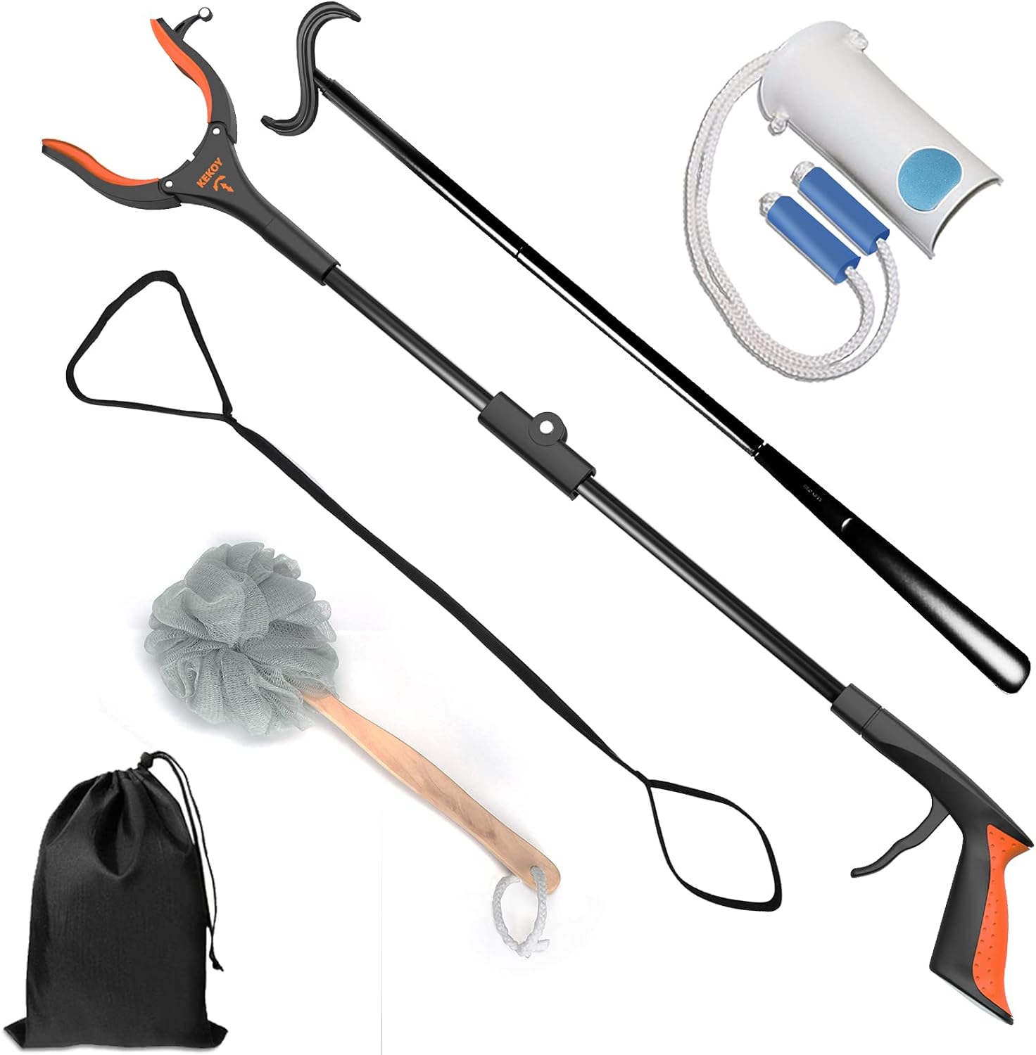 Kekoy Hip Recovery Kit with 32in Reacher Grabber, Sock Aid, Dressing Tools

