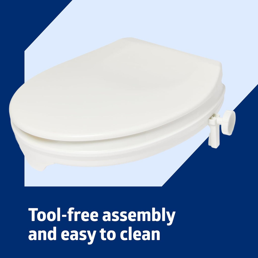 Medline 2 in Universal Locking Toilet Seat Riser with Lid

