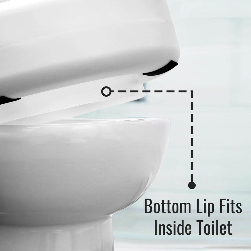 HealthSmart Raised Toilet Seat Riser, 5 in Padded Toilet Seat Elevation

