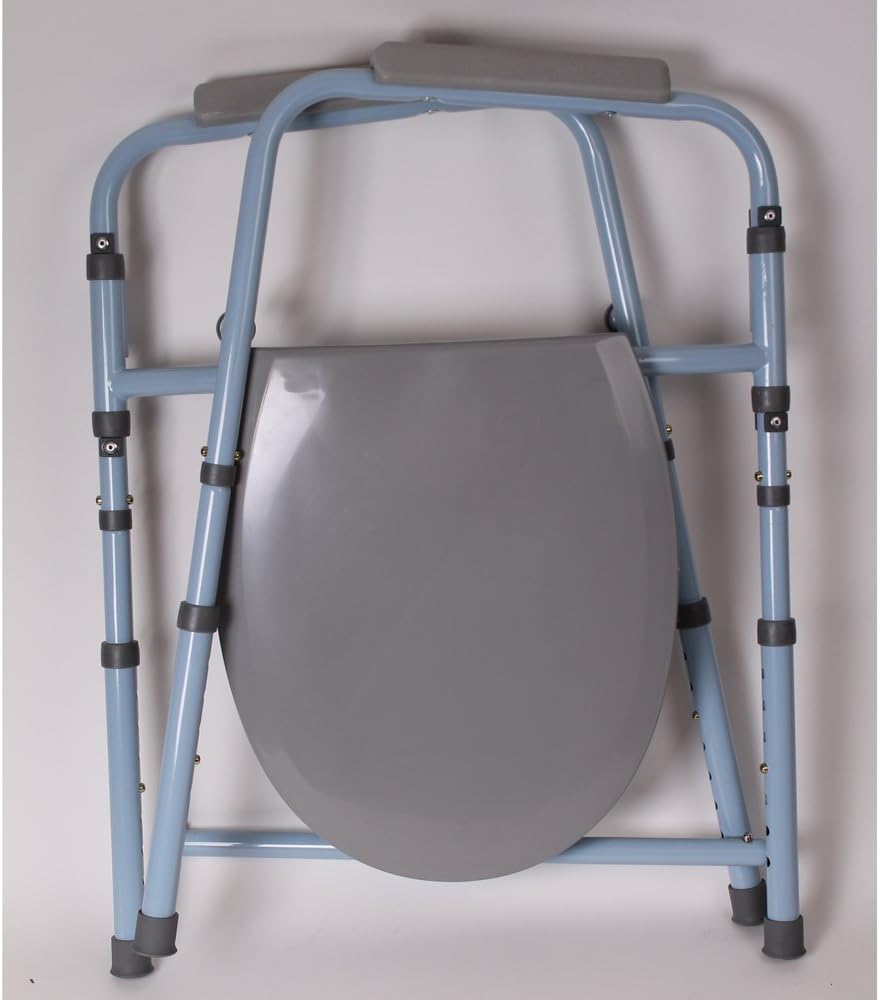 Carex 3-in-1 Folding Bedside Toilet Chair and Raised Toilet Seat, Portable Potty

