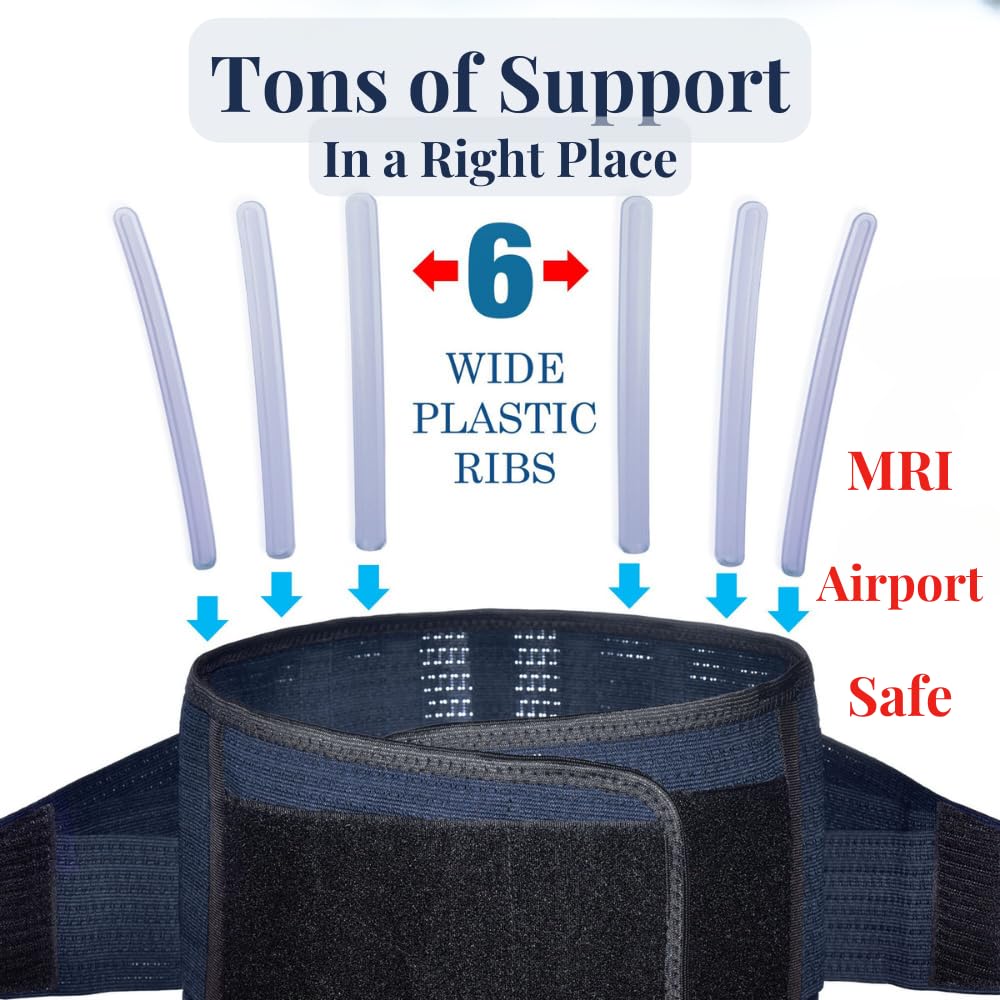 AVESTON Lower Back Brace Adjustable Lumbar Support Belt for Men and Women

