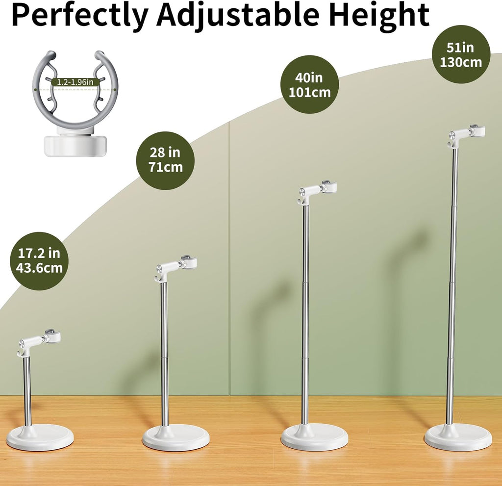Hair Dryer Stand Hands-Free Adjustable Height Aluminum Alloy 360° Rotating Holder

