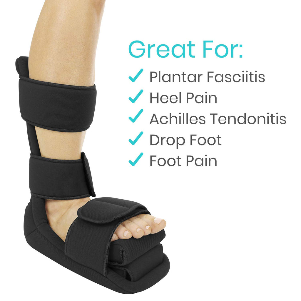 Vive Plantar Fasciitis Night Splint with Stretch Wedges, Orthopedic Sleep Boot

