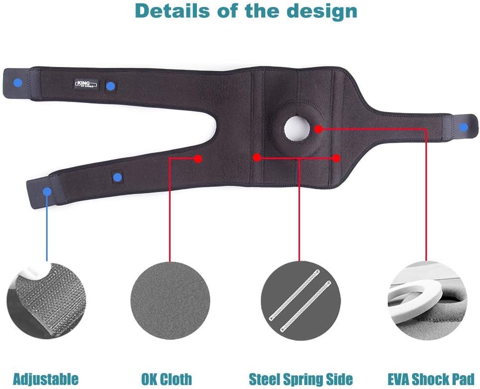 Patella Knee Brace Adjustable Neoprene Open Sleeve with Side Stabilizers

