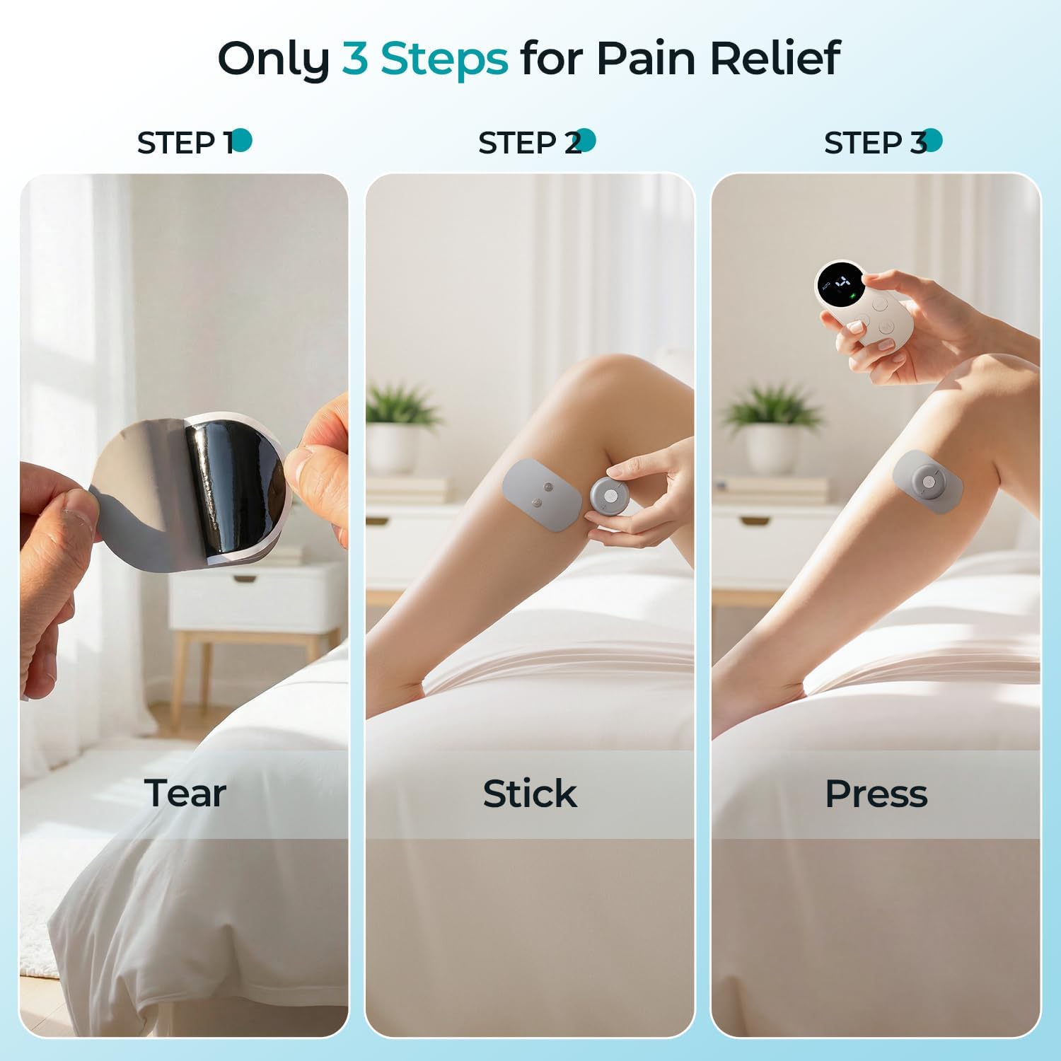 Betife Wireless TENS Unit Muscle Stimulator for Back Pain, Portable Pain Relief

