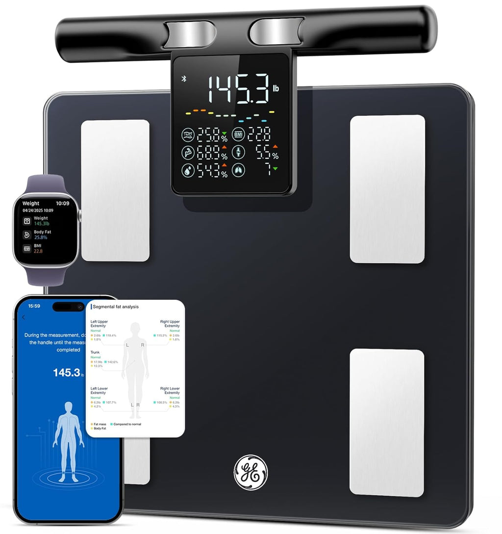 GE Smart Scale Body Composition with 8-Electrode BIA, Bluetooth, App Sync, 400 lb

