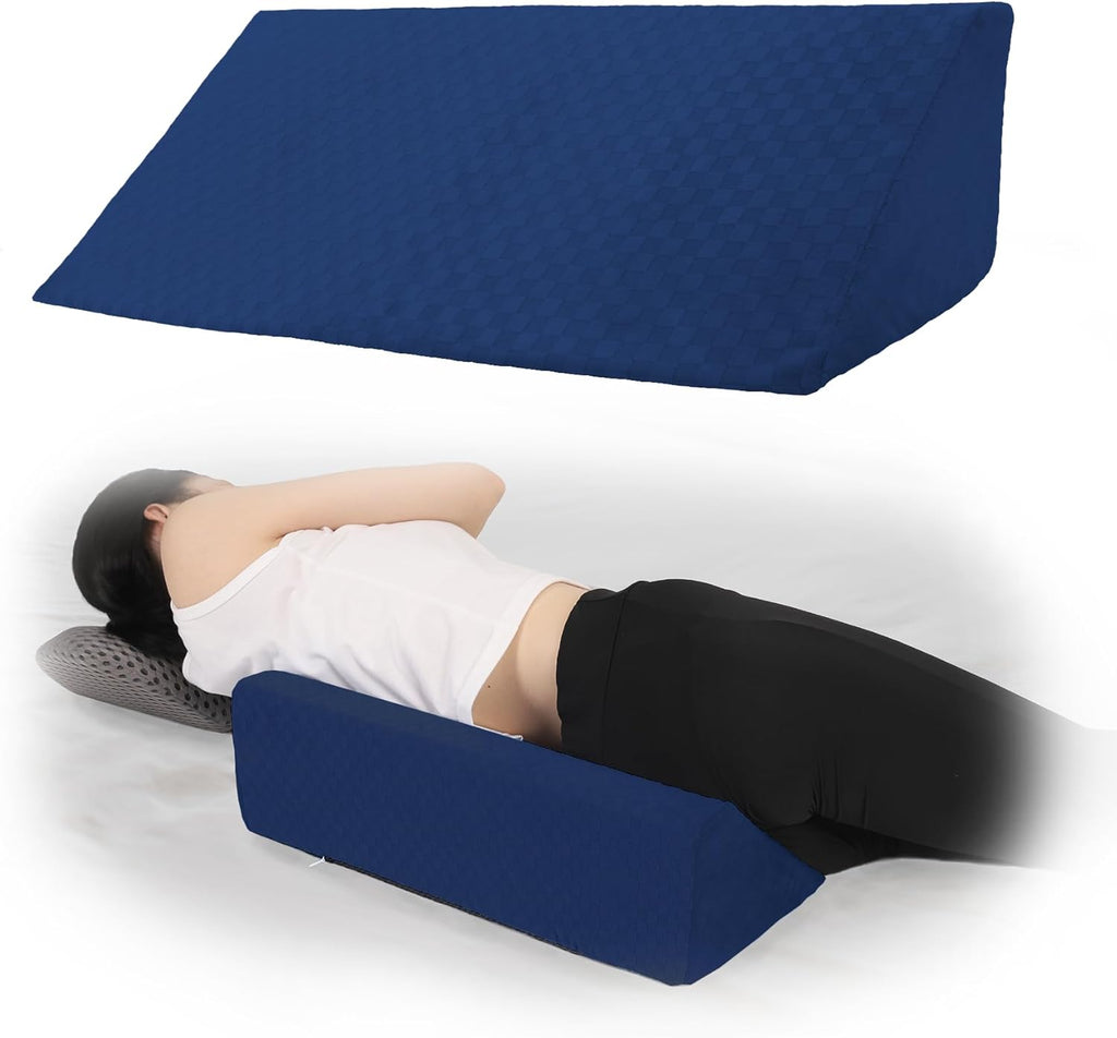 30° Bed Wedge Pillow for Side Sleeping, Memory Foam Body Positioning Triangle


