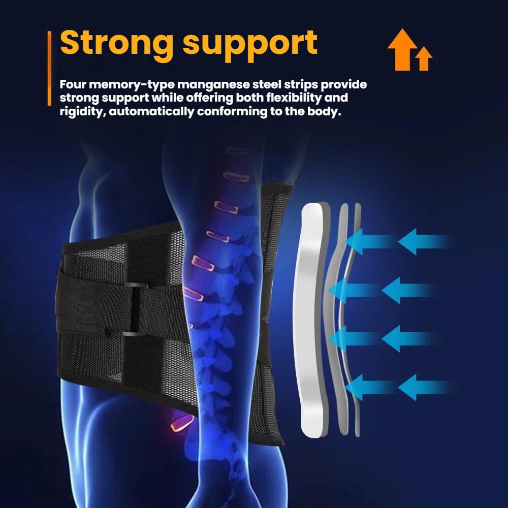 Aisenth Lumbar Back Brace for Sciatica Relief, Adjustable Straps, Breathable Support

