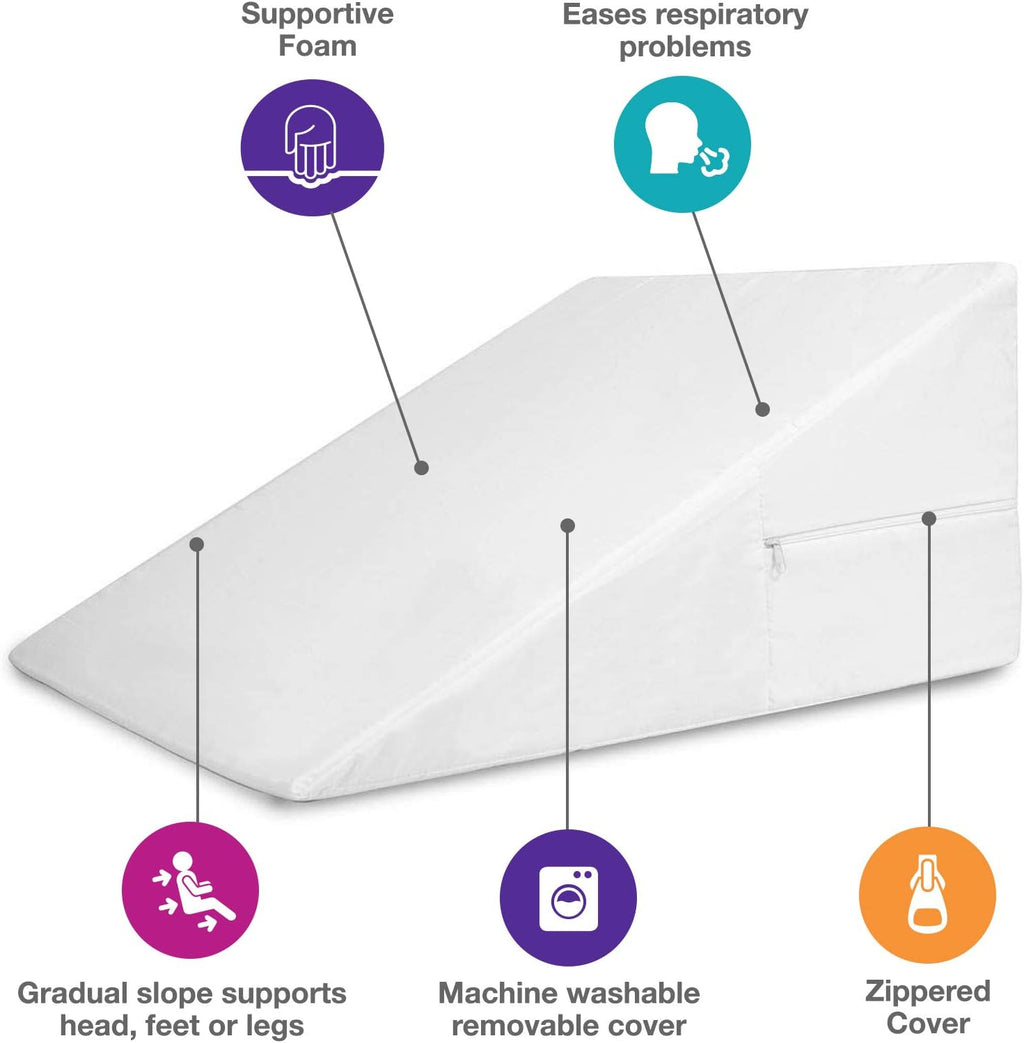 DMI Foam Bed Wedge Pillow and Triangle Wedge for Head, Neck and Leg Elevation

