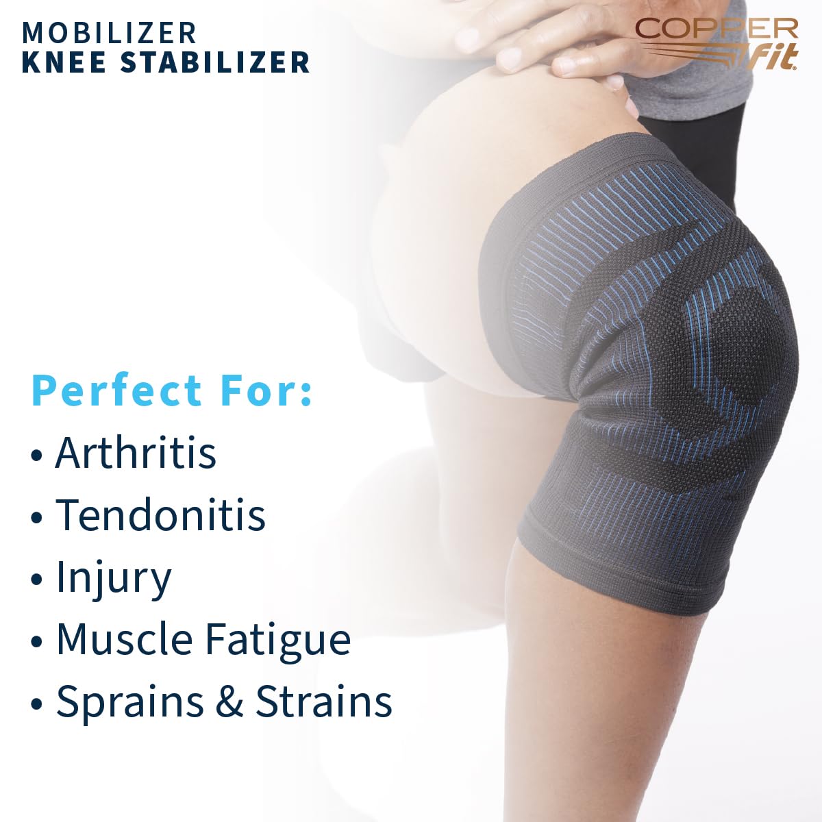 Copper Fit Mobilizer ProSeries Knee Sleeve with Removable Side Stabilizers

