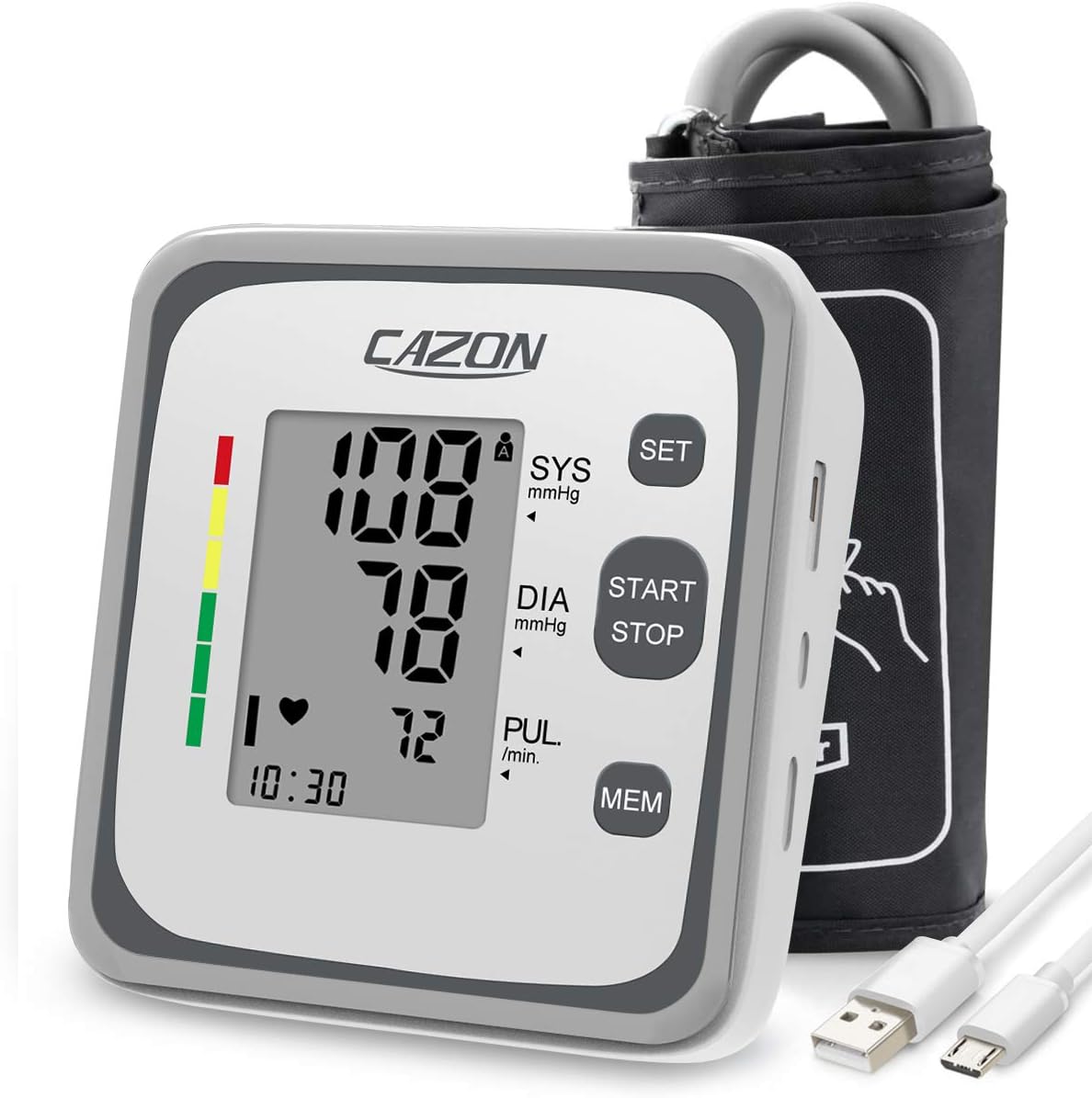 Upper Arm Blood Pressure Monitor with Pulse Rate, Irregular Heart Indicator

