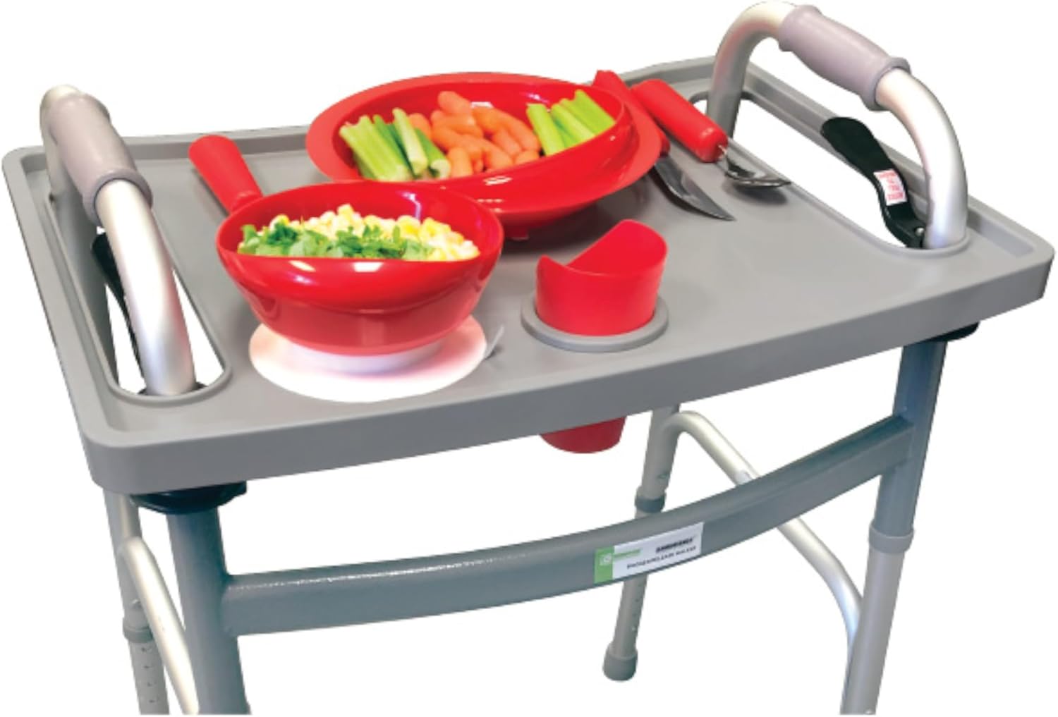 Essential Medical Supply Molded Walker Tray with Cup Holder for Folding Walkers

