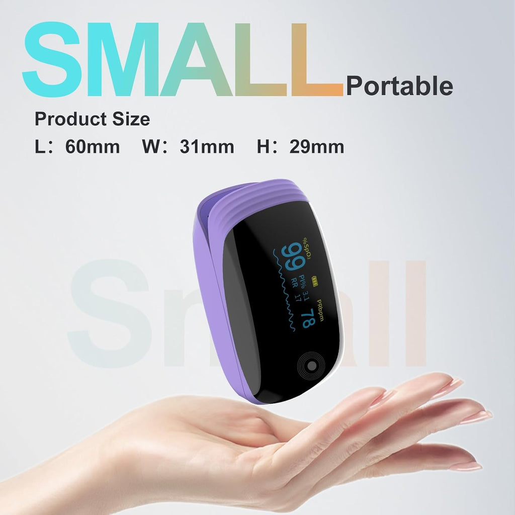 Rechargeable Fingertip Pulse Oximeter with SpO2, Pulse Rate and Respiration Monitor


