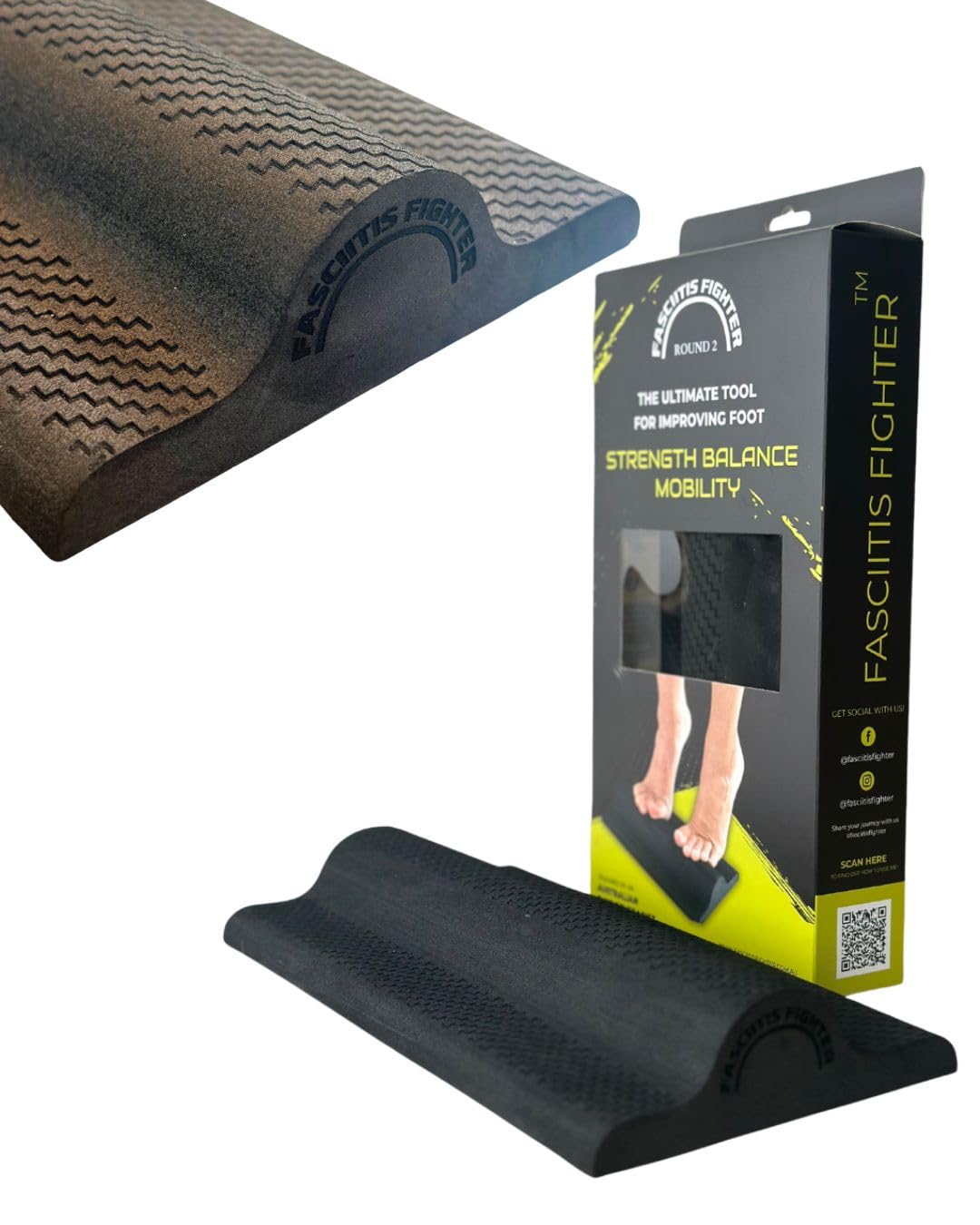 Fasciitis Fighter Double Length Foot Rocker Tool for Plantar Fasciitis Heel Pain Relief

