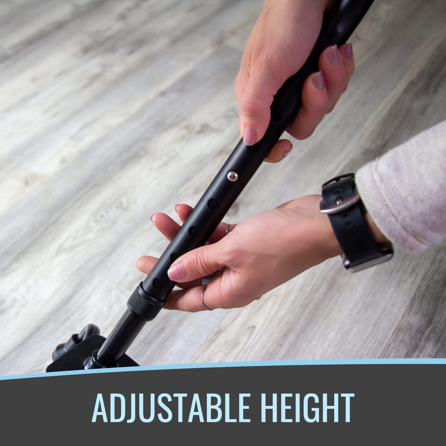 HealthSmart Quad Walking Cane Sit-to-Stand Adjustable Walker with Foam Handles

