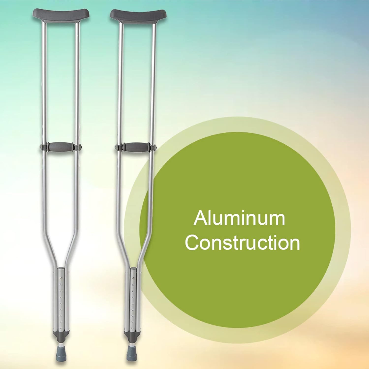 McKesson Aluminum Adjustable Underarm Crutches for Adults, 350 lb Capacity, 1 Pair

