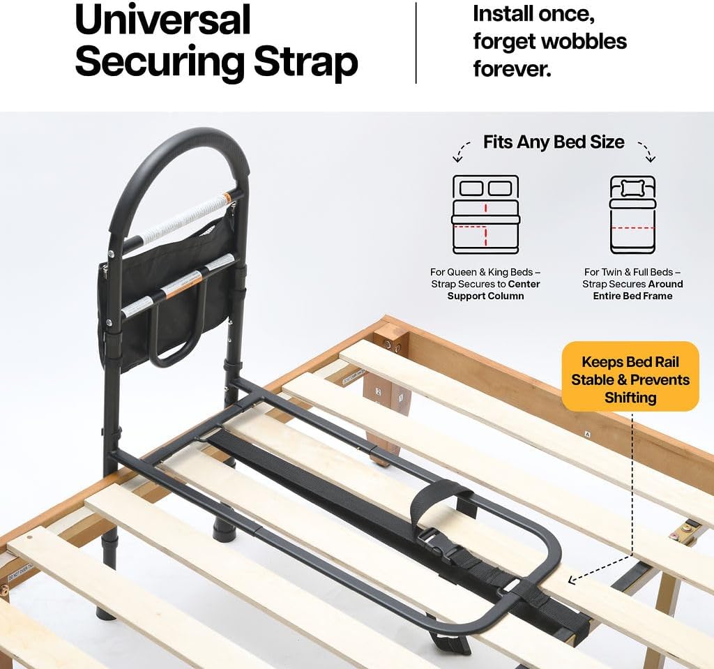 Medical King Adjustable Bed Assist Rails for Seniors, Non-Slip Safety Bed Rail

