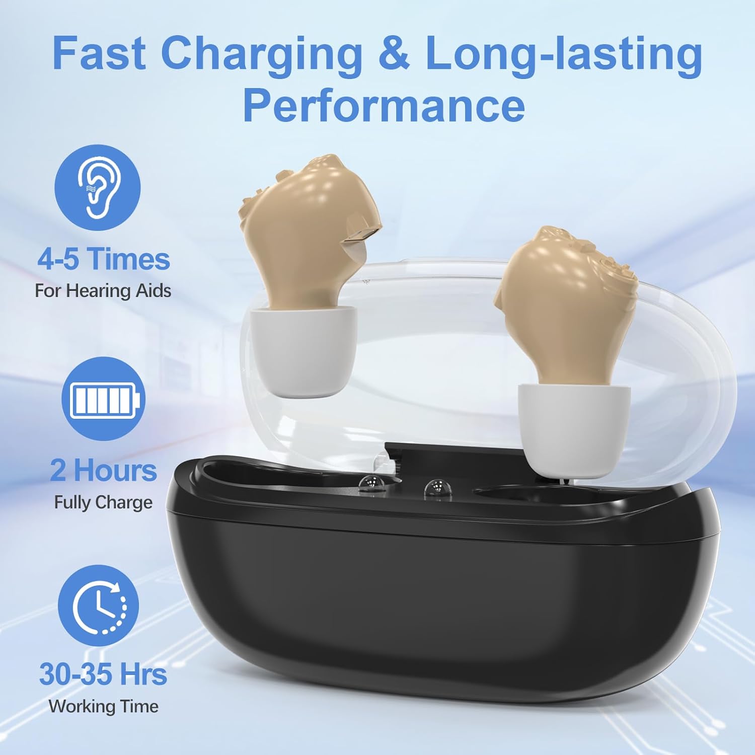 MEIMOUSE Rechargeable Hearing Aids for Seniors, Invisible In-Ear Noise Cancelling

