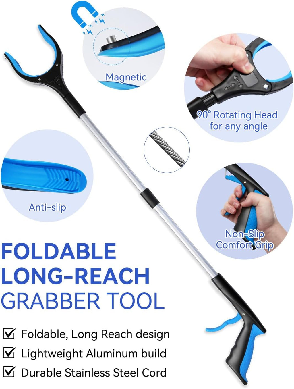 7-Piece Hip Replacement Recovery Kit for Seniors with Toilet Aid, Dressing Tools

