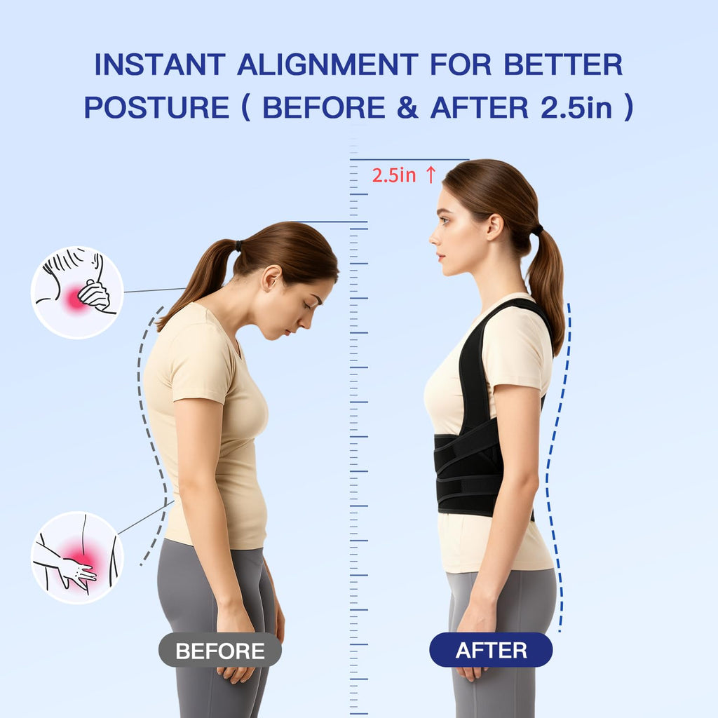 Posture Corrector for Men and Women Back Brace Straightener Adjustable Support Mesh

