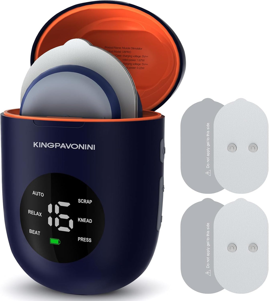 KingPavonini Wireless TENS EMS Unit Dual Channel Muscle Stimulator Rechargeable

