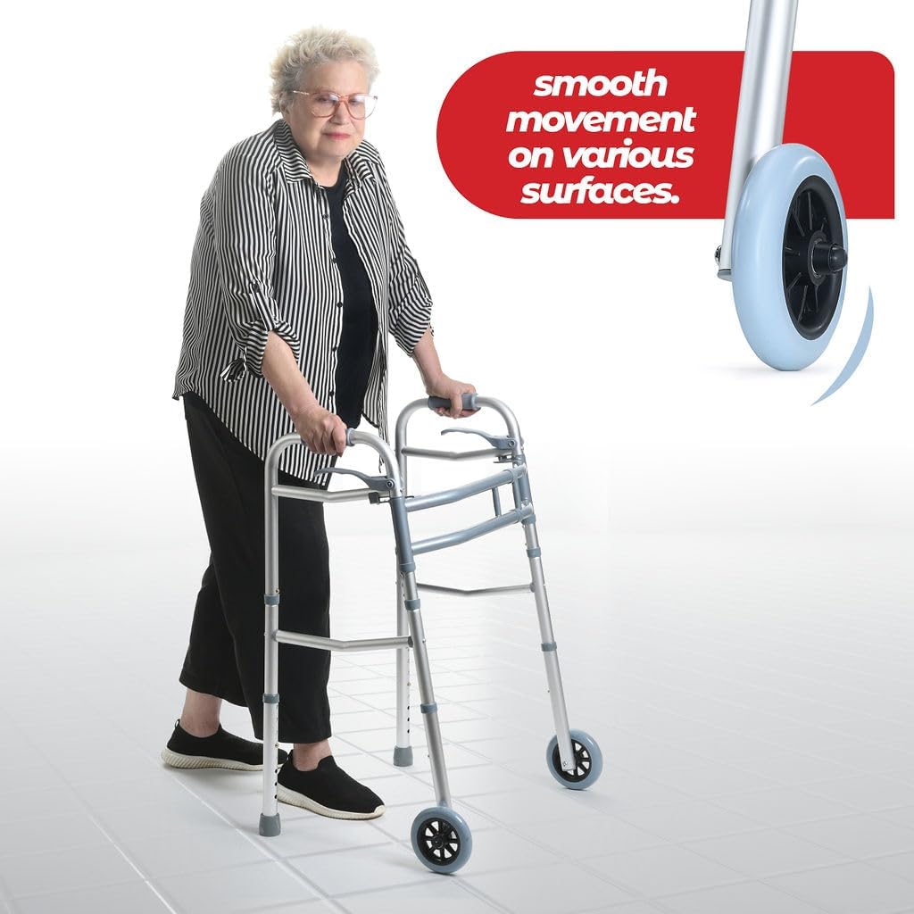 Medical King Walkers for Seniors with Wheels, Aluminum Lightweight Rolling Walker

