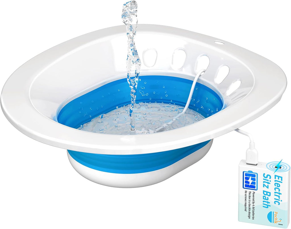 Pochik Electric Sitz Bath Kit for Toilet Seat, Collapsible Soaking Tub

