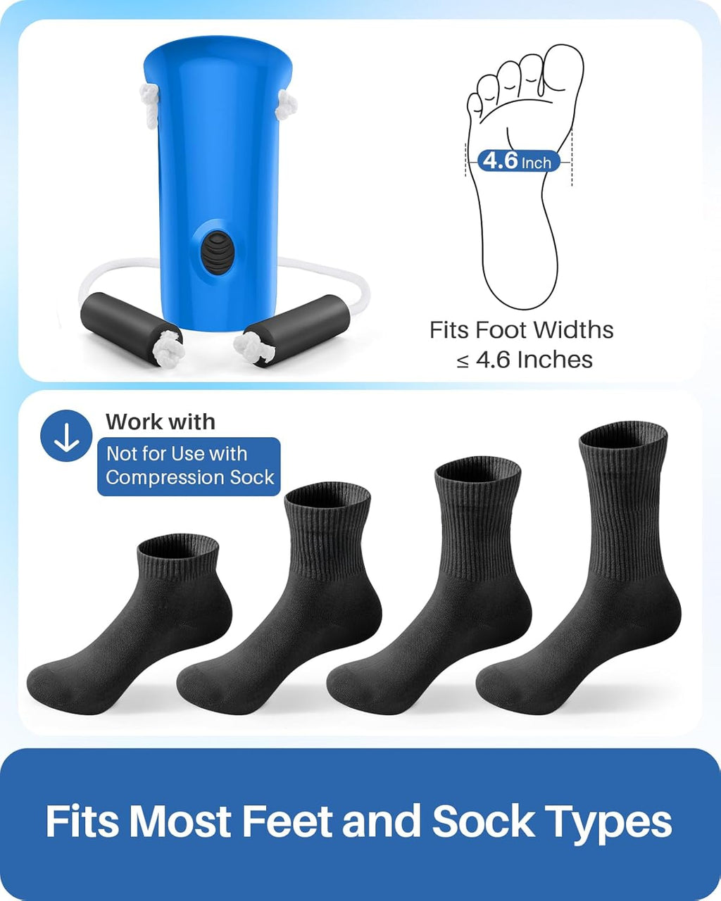 Jellas Sock Aid Kit with Rope Assist for Seniors, Long Sock Helper

