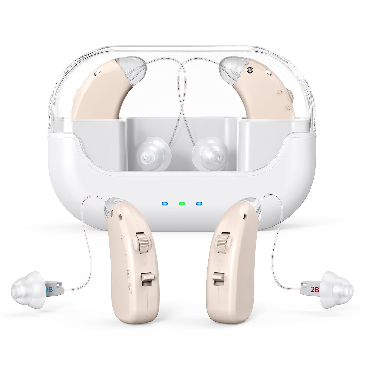 OTC Rechargeable Hearing Aids for Seniors, Lightweight Noise Reduction BTE


