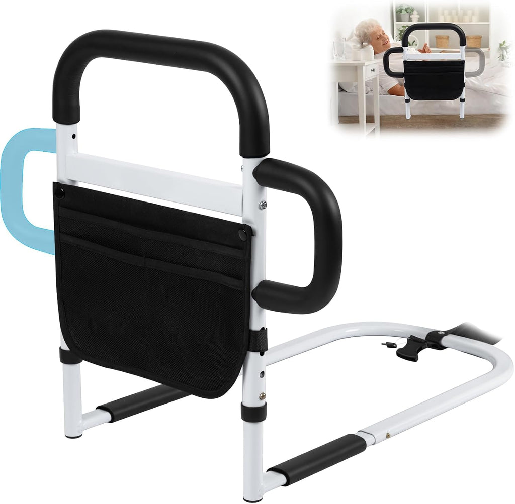 Klvied Bed Rails for Elderly, Adjustable Bed Safety Rail with Storage Bag

