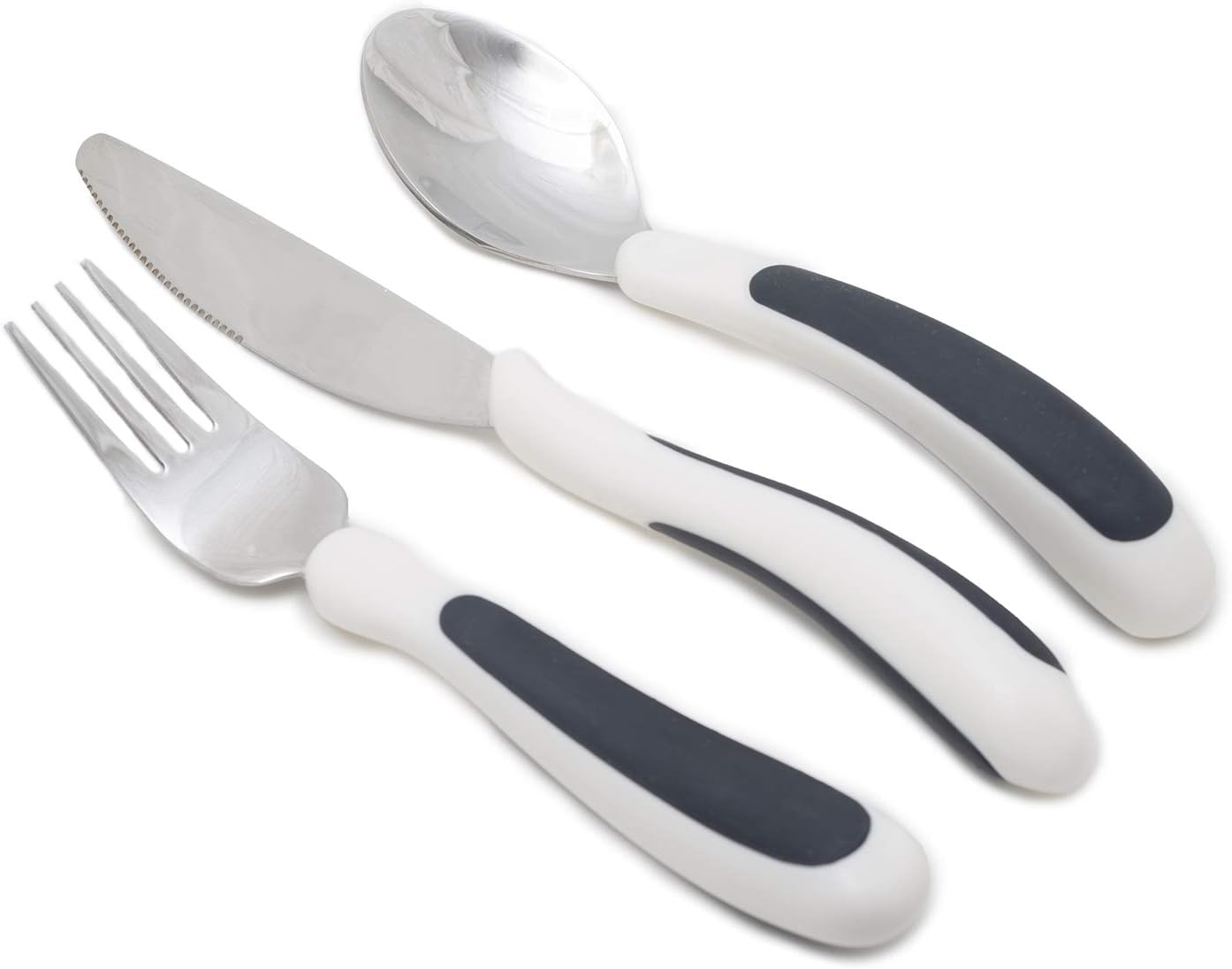 NRS Healthcare Kura Care Adult Easy Grip Cutlery Set, Stainless Steel

