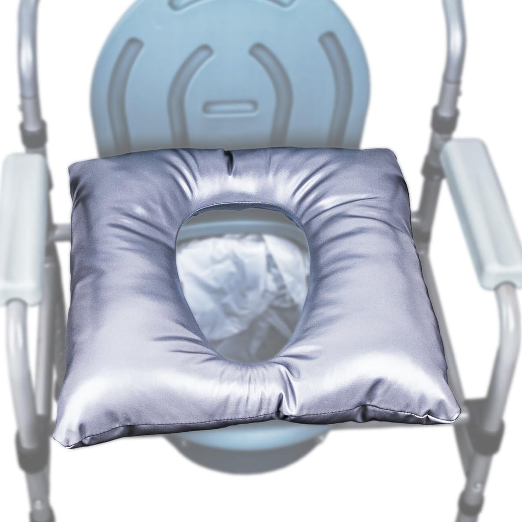 MINIVON Bedside Commode Cushion 17 x 17 in, Soft Foam Seat Pad w/ Fixing Straps

