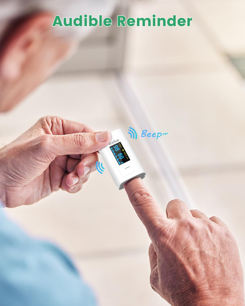 Wellue Bluetooth Fingertip Pulse Oximeter with OLED, Memory and App Connectivity

