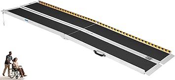 Portable Wheelchair Ramp Non-Slip Aluminum Folding Handicap Entry Ramp, 600 lb